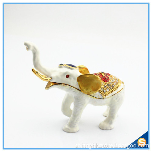 Enamel Craft Creative Antique Elephant Trinket Box Home Decoration Jewelry Box SCJ722
